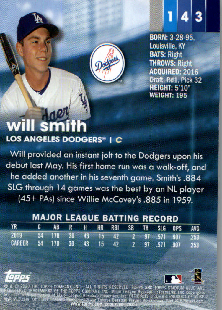 2020 Stadium Club (Topps) Baseball "Main Set" Cards #1 to #150 Rookies and Vets - Picture 269 of 281