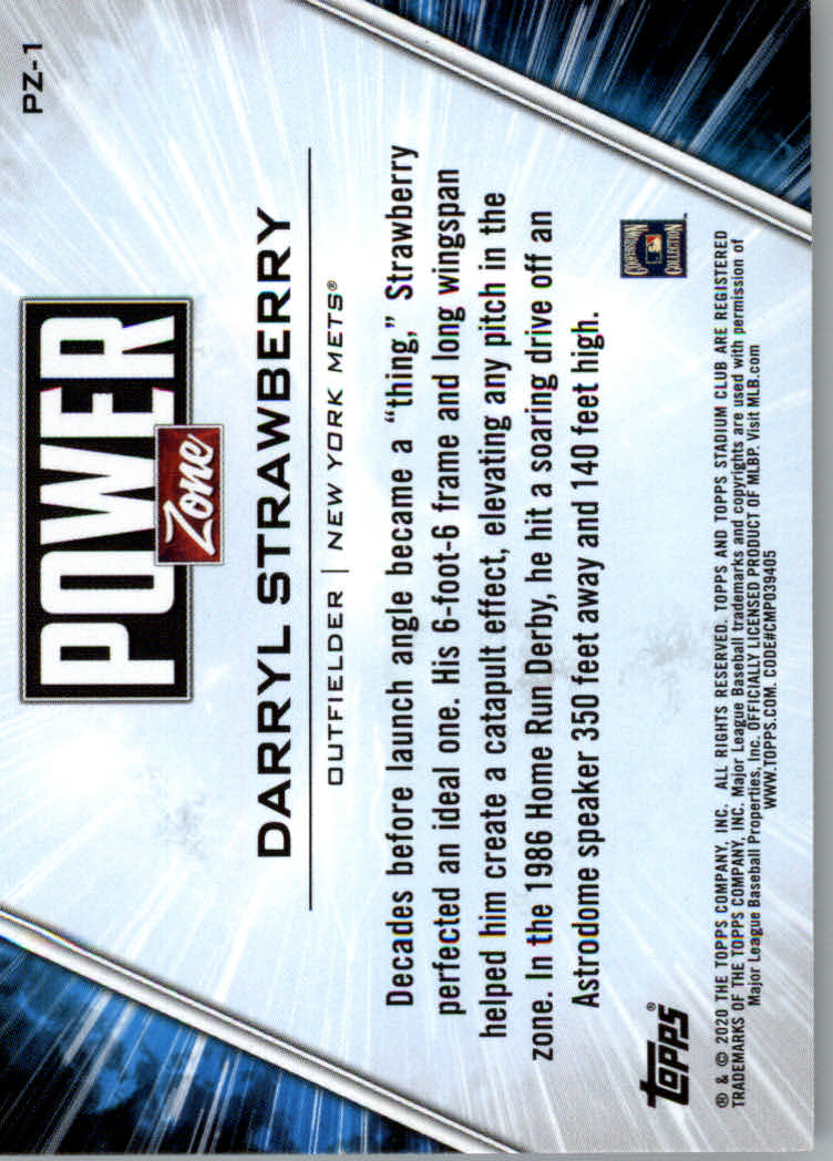 2020 Stadium Club (Topps) Baseball "Power Zone" Insert and Parallel Cards - Bild 3 von 5