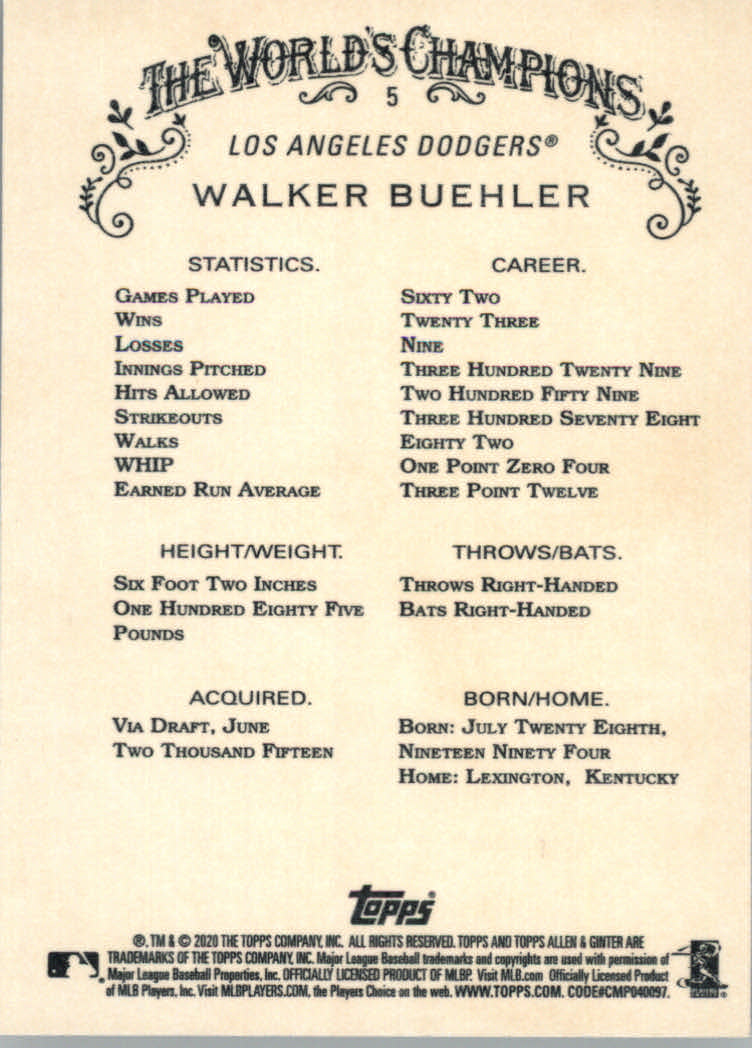 2020 Allen and Ginter (Topps) Baseball "Main Set" Base Cards #1 to #250 - Picture 11 of 467