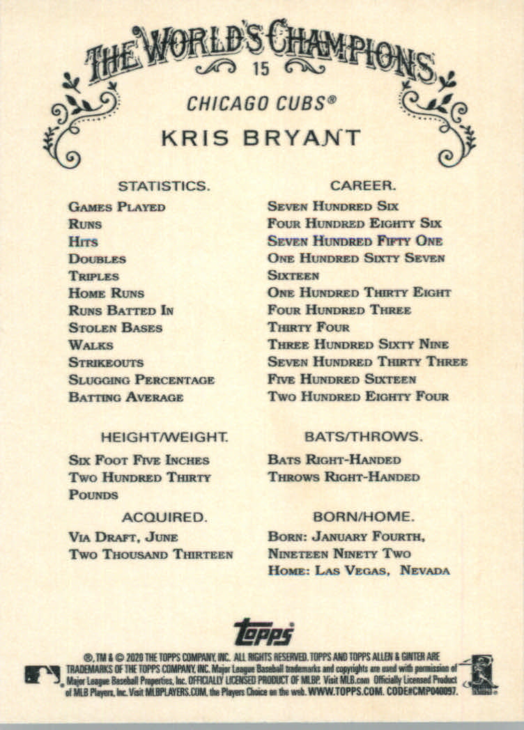 2020 Allen and Ginter (Topps) Baseball "Main Set" Base Cards #1 to #250 - Picture 31 of 467