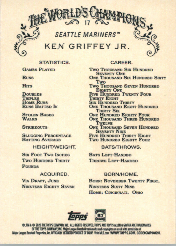 2020 Allen and Ginter (Topps) Baseball "Main Set" Base Cards #1 to #250 - Picture 33 of 467