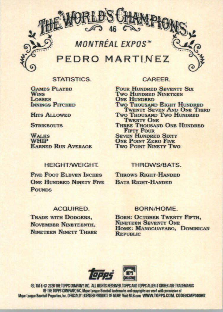 2020 Allen and Ginter (Topps) Baseball "Main Set" Base Cards #1 to #250 - Picture 85 of 467