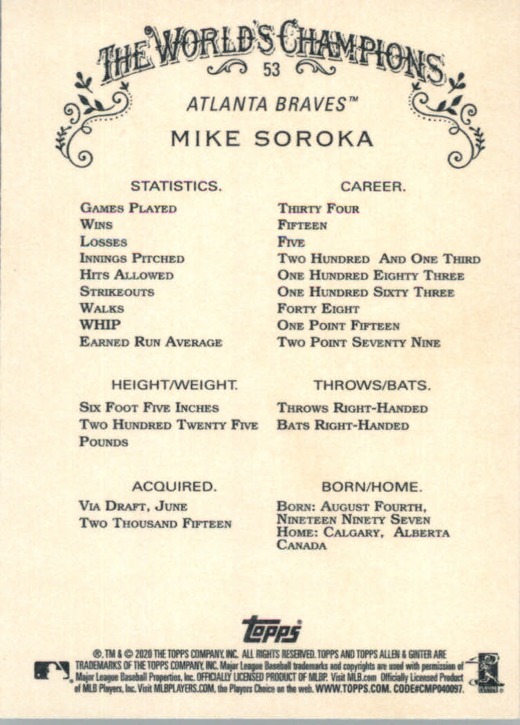 2020 Allen and Ginter (Topps) Baseball "Main Set" Base Cards #1 to #250 - Picture 97 of 467