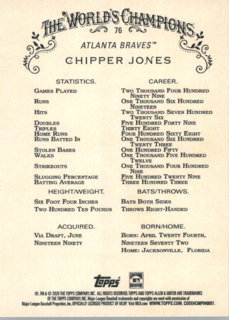 2020 Allen and Ginter (Topps) Baseball "Main Set" Base Cards #1 to #250 - Picture 135 of 467