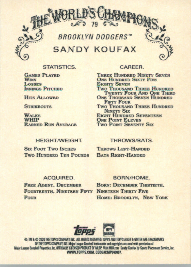 2020 Allen and Ginter (Topps) Baseball "Main Set" Base Cards #1 to #250 - Picture 141 of 467