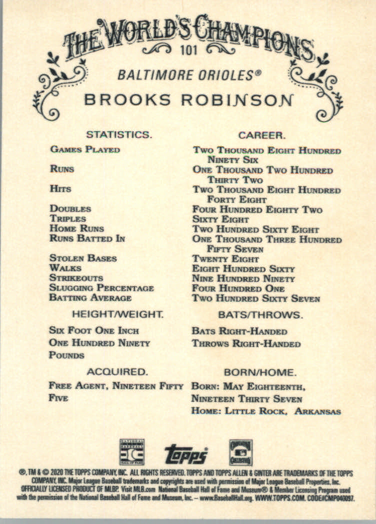 2020 Allen and Ginter (Topps) Baseball "Main Set" Base Cards #1 to #250 - Picture 179 of 467