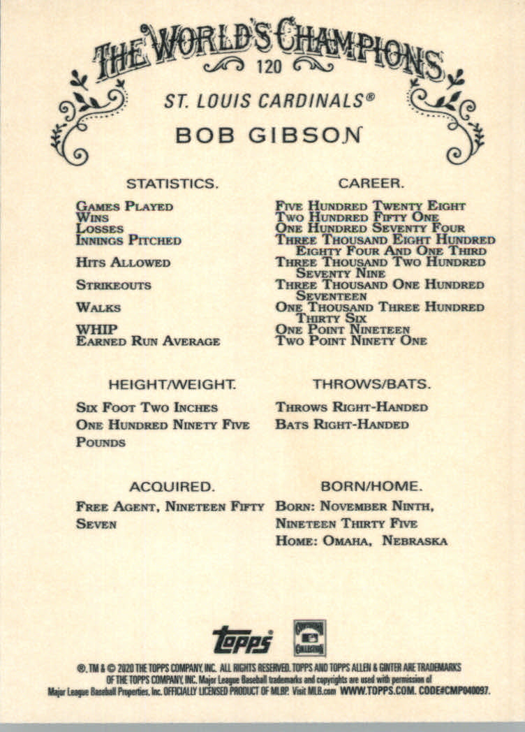 2020 Allen and Ginter (Topps) Baseball "Main Set" Base Cards #1 to #250 - Picture 215 of 467