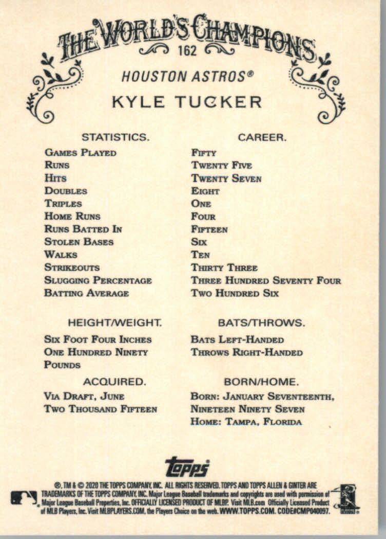 2020 Allen and Ginter (Topps) Baseball "Main Set" Base Cards #1 to #250 - Picture 293 of 467