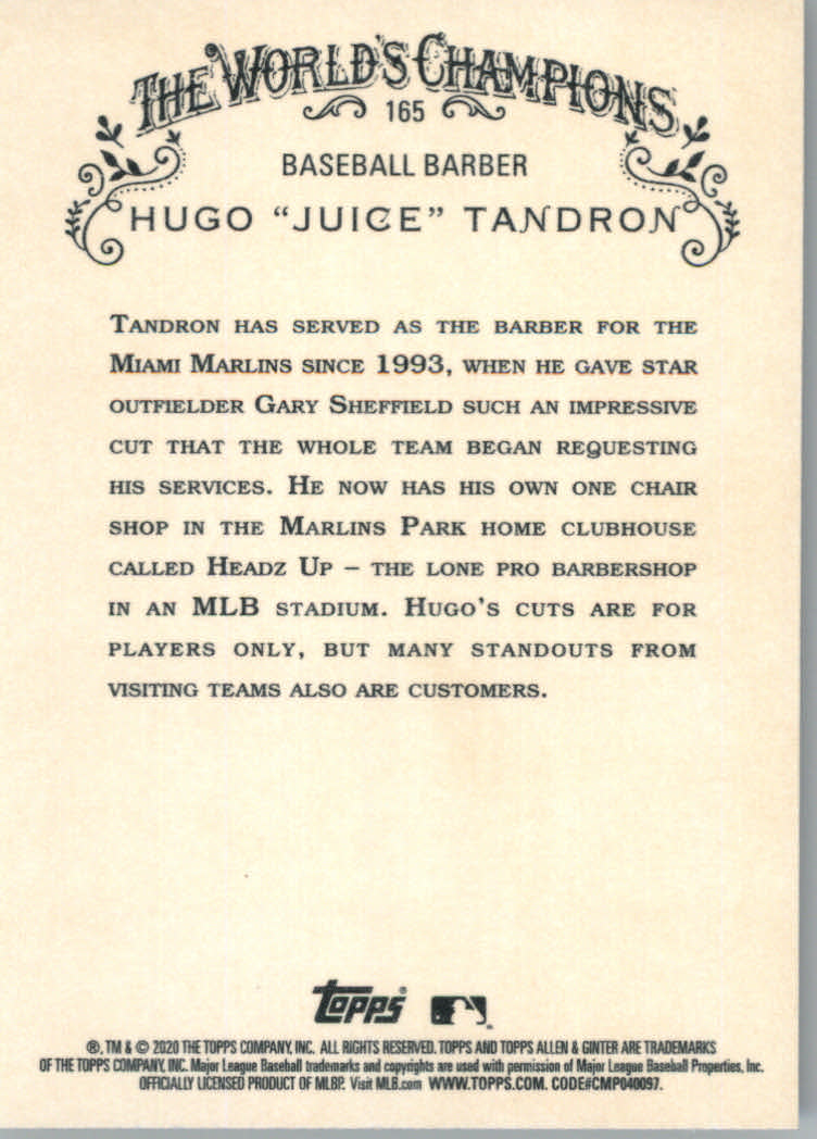 2020 Allen and Ginter (Topps) Baseball "Main Set" Base Cards #1 to #250 - Picture 299 of 467