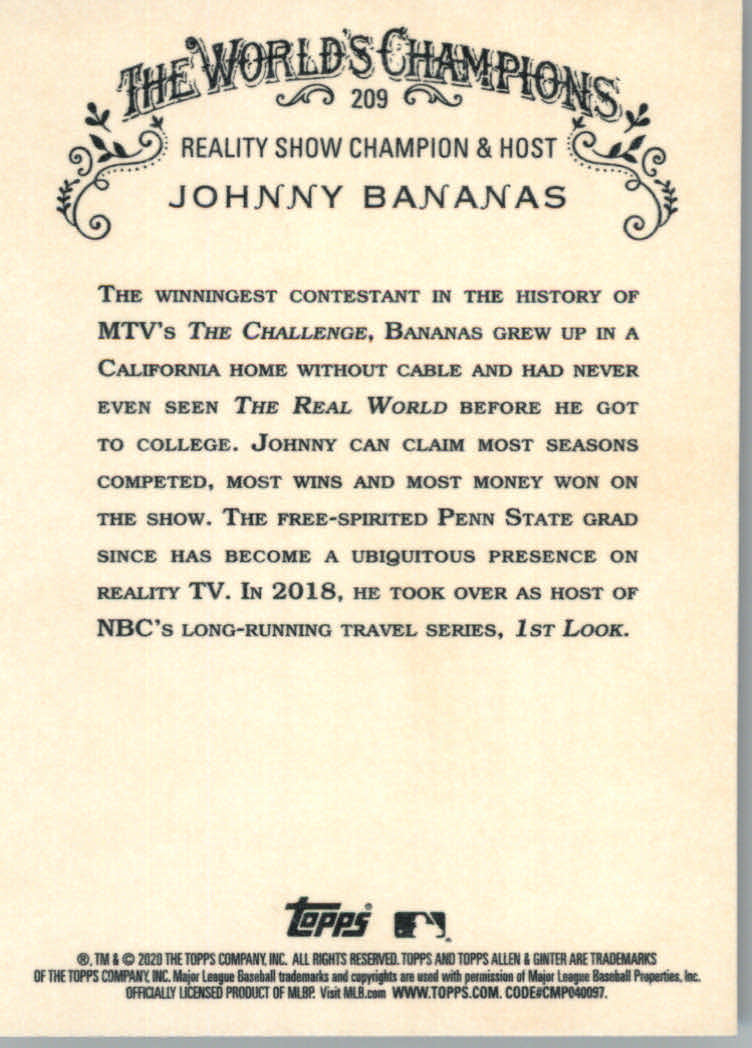 2020 Allen and Ginter (Topps) Baseball "Main Set" Base Cards #1 to #250 - Picture 385 of 467