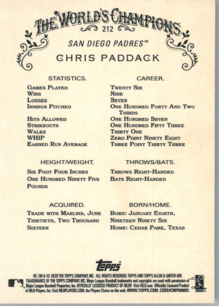 2020 Allen and Ginter (Topps) Baseball "Main Set" Base Cards #1 to #250 - Picture 391 of 467