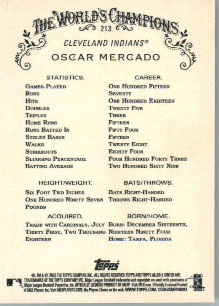 2020 Allen and Ginter (Topps) Baseball "Main Set" Base Cards #1 to #250 - Picture 393 of 467