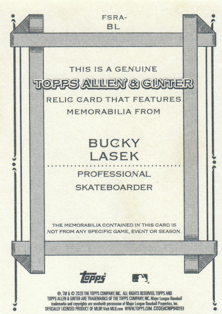 2020 Allen and Ginter (Topps) Baseball "Relics" Insert Cards - Picture 13 of 25