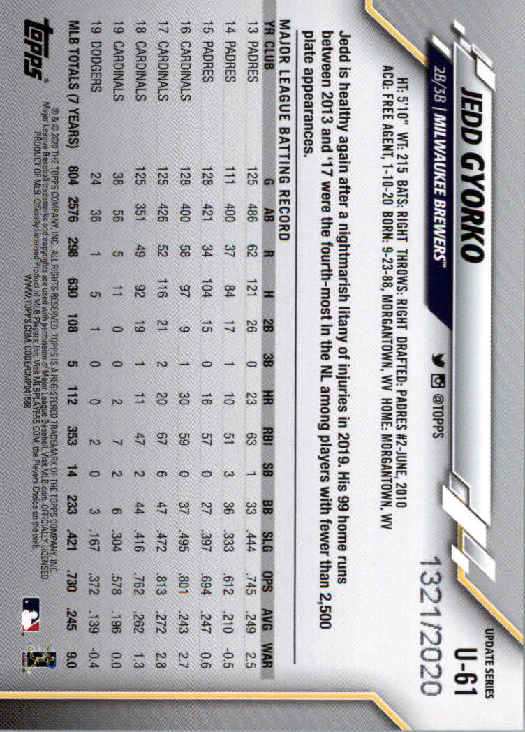 2020 Topps Update Baseball "Gold" Parallel Cards - Picture 9 of 55