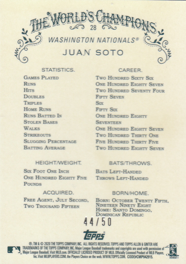 2020 Allen and Ginter Chrome (Topps) Baseball "Refractors" Parallel Cards - Bild 105 von 109