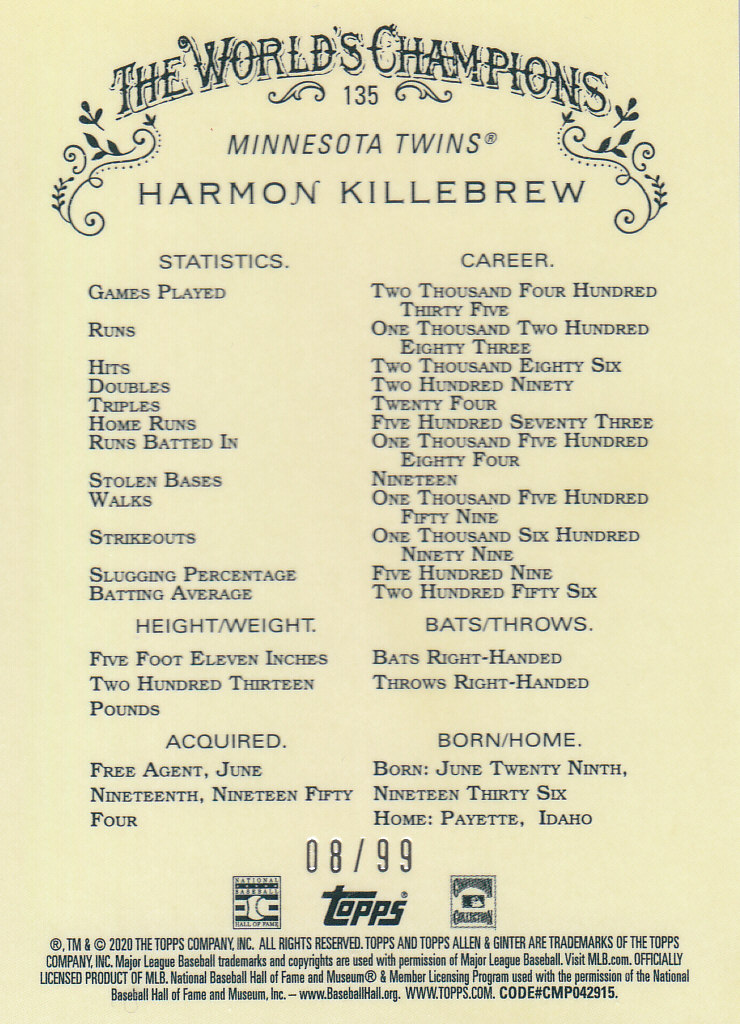 2020 Allen and Ginter Chrome (Topps) Baseball "Refractors" Parallel Cards - Bild 91 von 109