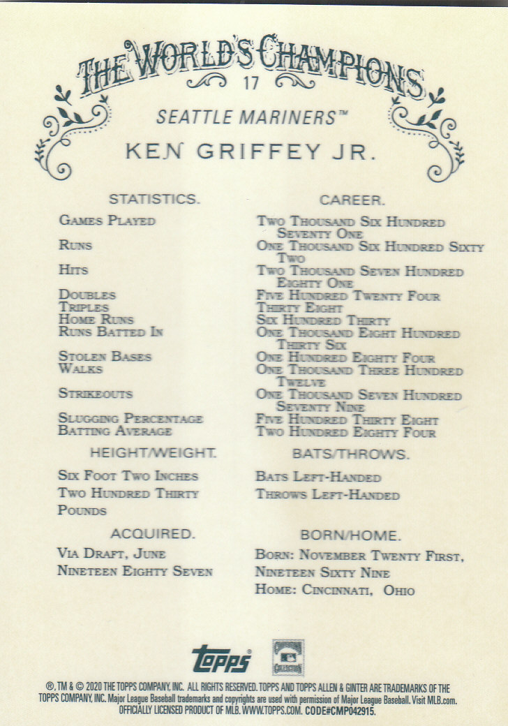 2020 Allen and Ginter Chrome (Topps) Baseball "Refractors" Parallel Cards - Bild 65 von 109