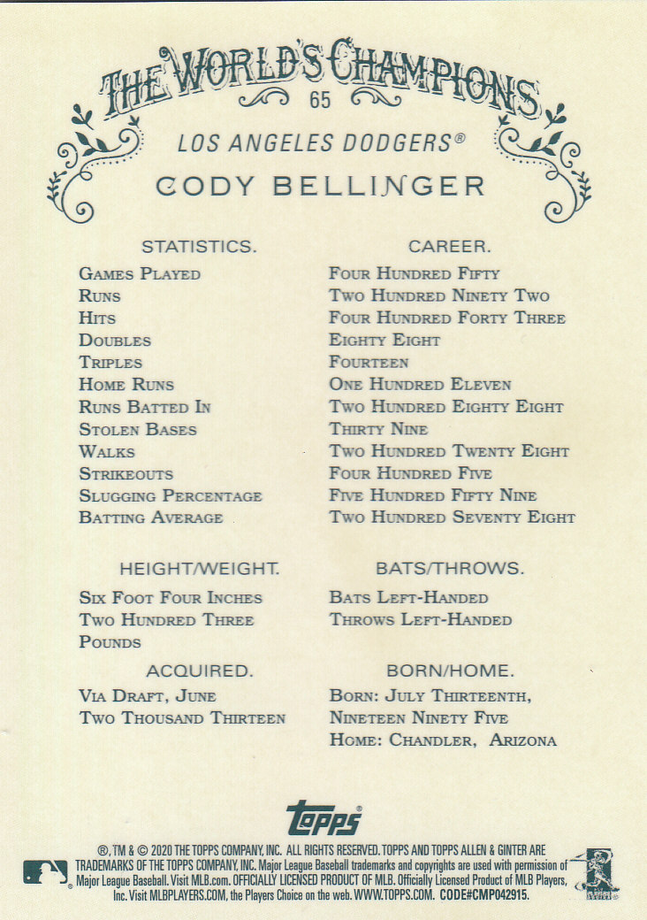 2020 Allen and Ginter Chrome (Topps) Baseball "Refractors" Parallel Cards - Bild 53 von 109