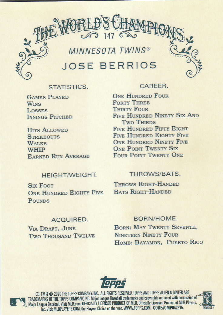 2020 Allen and Ginter Chrome (Topps) Baseball "Refractors" Parallel Cards - Bild 39 von 109