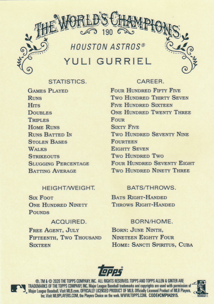 2020 Allen and Ginter Chrome (Topps) Baseball "Refractors" Parallel Cards - Bild 31 von 109