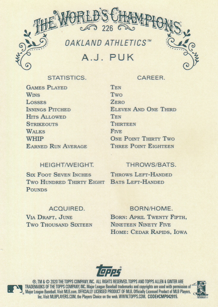 2020 Allen and Ginter Chrome (Topps) Baseball "Refractors" Parallel Cards - Bild 19 von 109