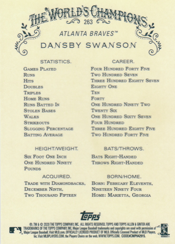 2020 Allen and Ginter Chrome (Topps) Baseball "Refractors" Parallel Cards - Bild 11 von 109