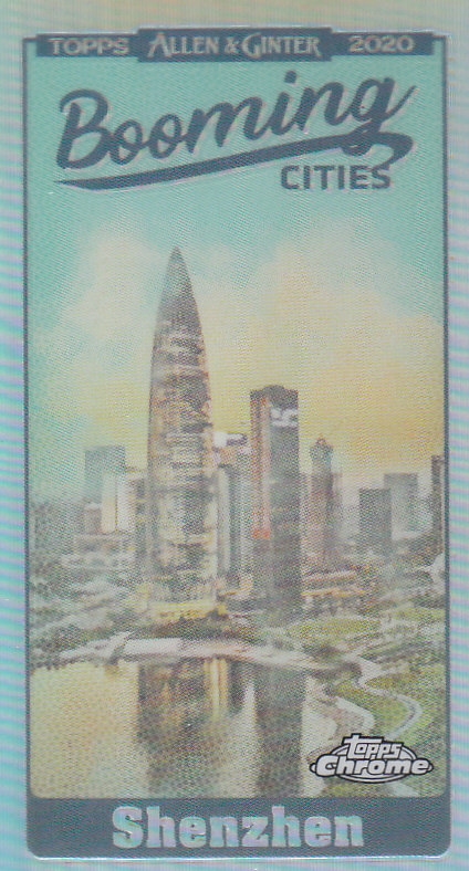 2020 Allen and Ginter Chrome (Topps) Baseball "Booming Cities" Mini Insert Cards - Bild 20 von 23