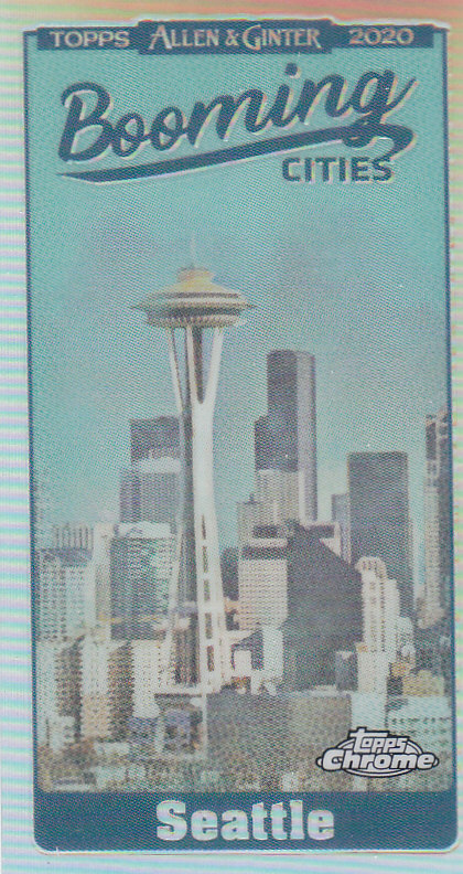 2020 Allen and Ginter Chrome (Topps) Baseball "Booming Cities" Mini Insert Cards - Bild 22 von 23