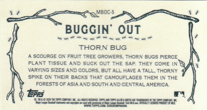 2020 Allen and Ginter Chrome (Topps) Baseball "Buggin Out" Mini Insert Cards - Bild 9 von 35