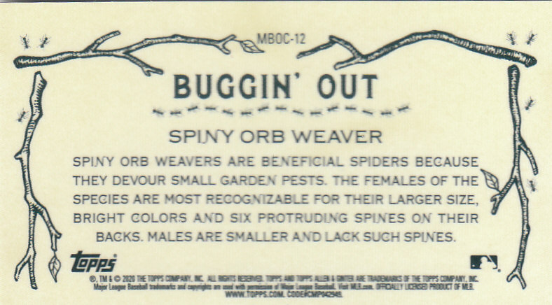 2020 Allen and Ginter Chrome (Topps) Baseball "Buggin Out" Mini Insert Cards - Bild 23 von 35