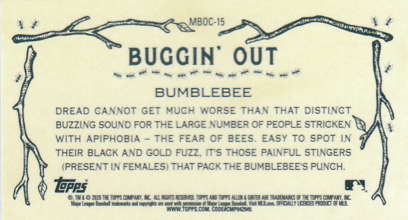 2020 Allen and Ginter Chrome (Topps) Baseball "Buggin Out" Mini Insert Cards - Bild 27 von 35