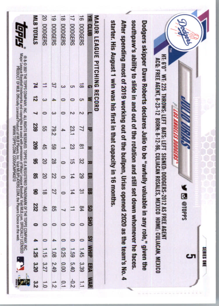 2021 Topps Baseball Base Set Cards #1 to #250 Rookies and Veterans - Picture 9 of 471