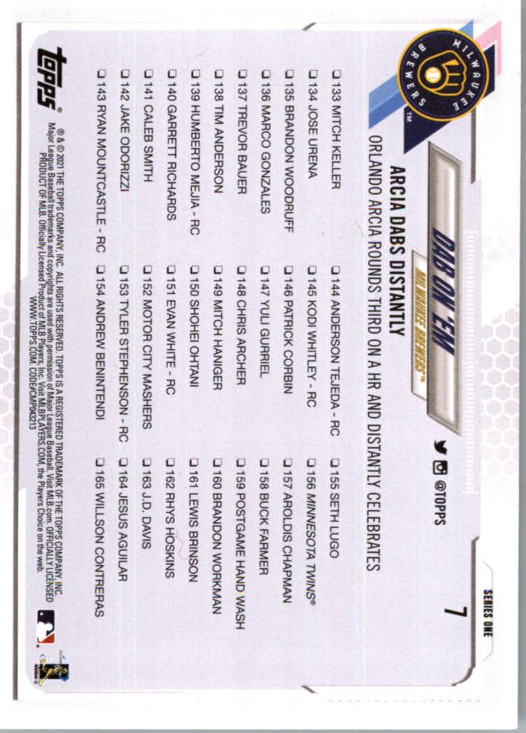 2021 Topps Baseball Base Set Cards #1 to #250 Rookies and Veterans - Picture 13 of 471