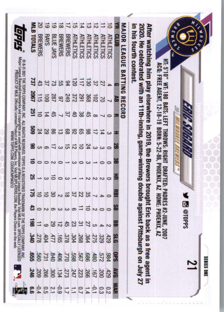 2021 Topps Baseball Base Set Cards #1 to #250 Rookies and Veterans - Picture 37 of 471