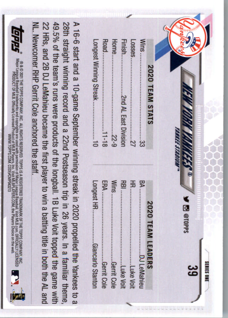 2021 Topps Baseball Base Set Cards #1 to #250 Rookies and Veterans - Picture 71 of 471