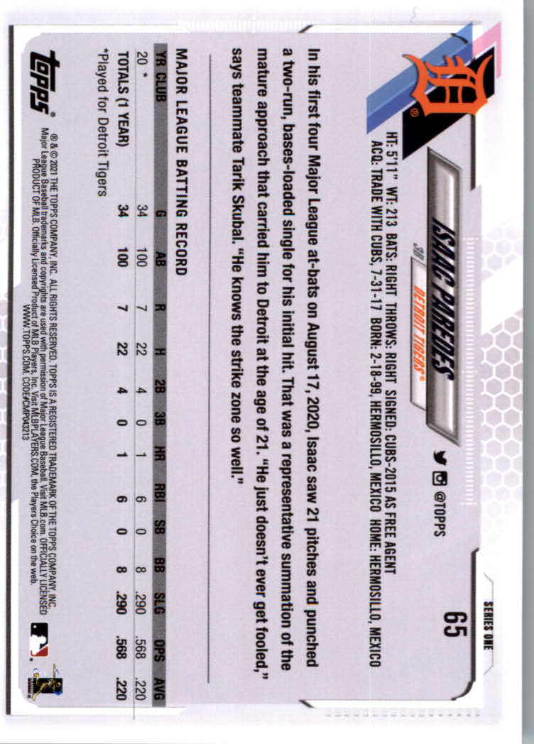2021 Topps Baseball Base Set Cards #1 to #250 Rookies and Veterans - Picture 121 of 471