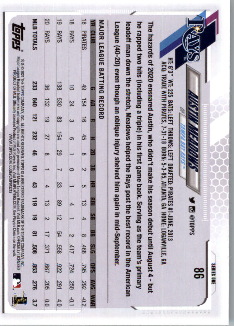 2021 Topps Baseball Base Set Cards #1 to #250 Rookies and Veterans - Picture 163 of 471