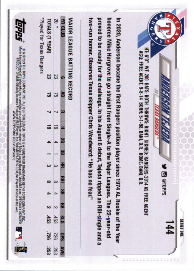 2021 Topps Baseball Base Set Cards #1 to #250 Rookies and Veterans - Picture 269 of 471