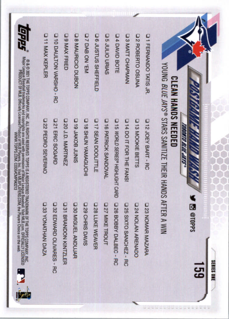 2021 Topps Baseball Base Set Cards #1 to #250 Rookies and Veterans - Picture 297 of 471