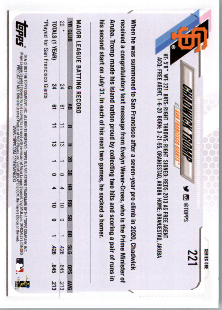 2021 Topps Baseball Base Set Cards #1 to #250 Rookies and Veterans - Picture 417 of 471