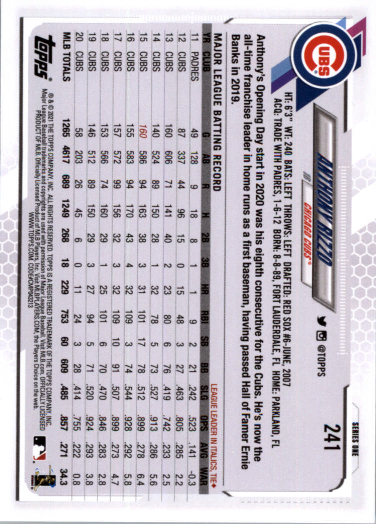2021 Topps Baseball Base Set Cards #1 to #250 Rookies and Veterans - Picture 453 of 471