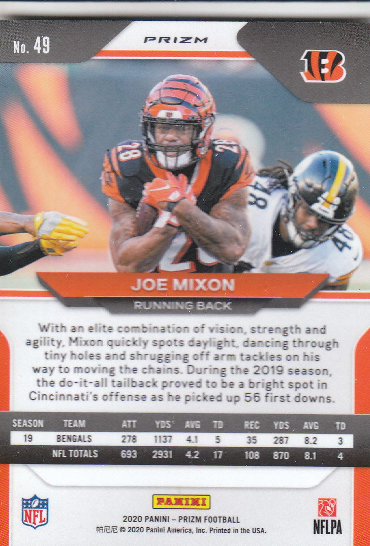 2020 Panini Prizm Football "Prizms Silver" Parallel Cards - Picture 7 of 59