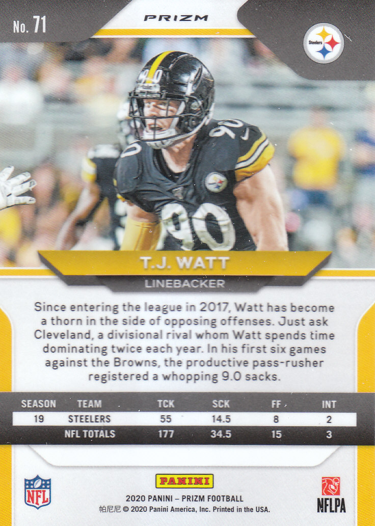 2020 Panini Prizm Football "Prizms Silver" Parallel Cards - Picture 11 of 59