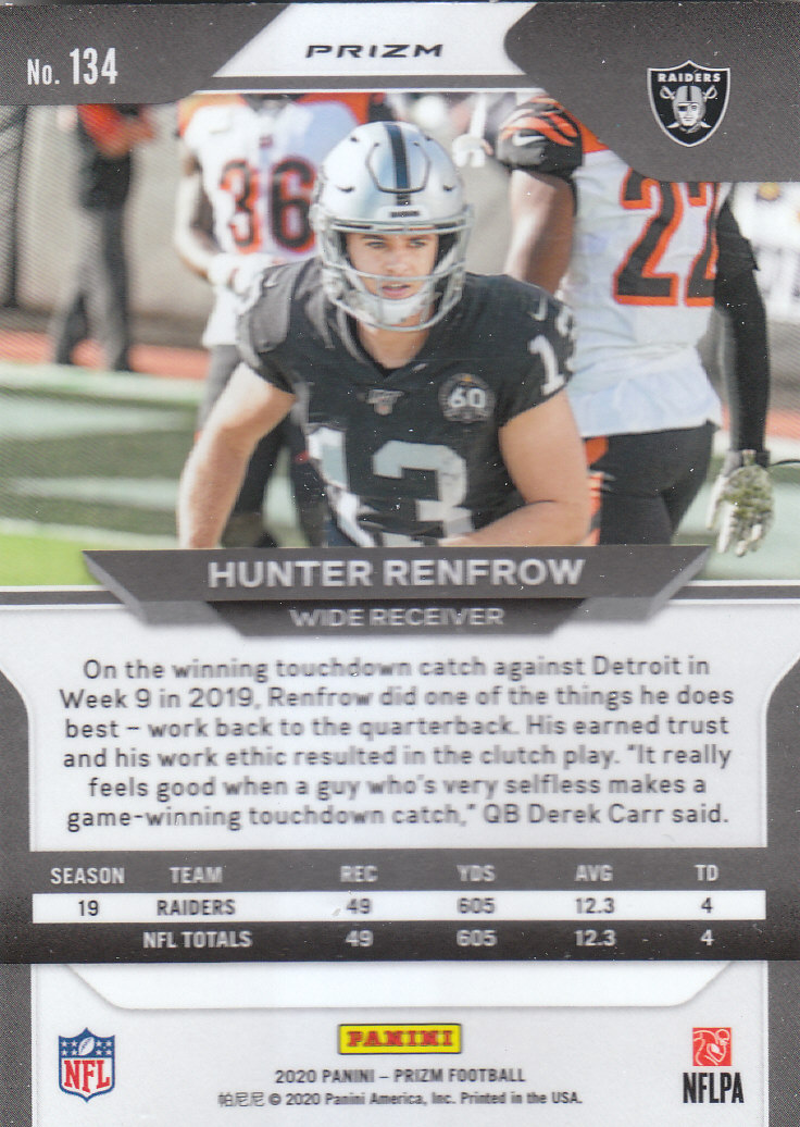 2020 Panini Prizm Football "Prizms Silver" Parallel Cards - Picture 23 of 59