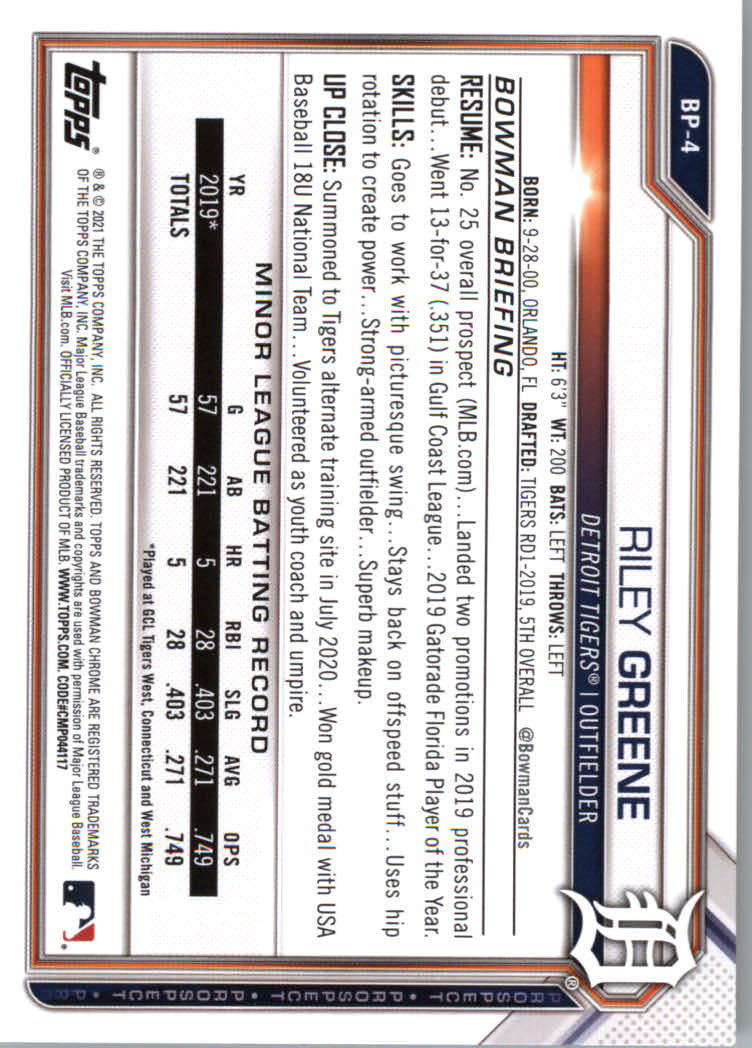 2021 Bowman Prospects Baseball Cards #BP1 to #BP150 - Picture 7 of 271