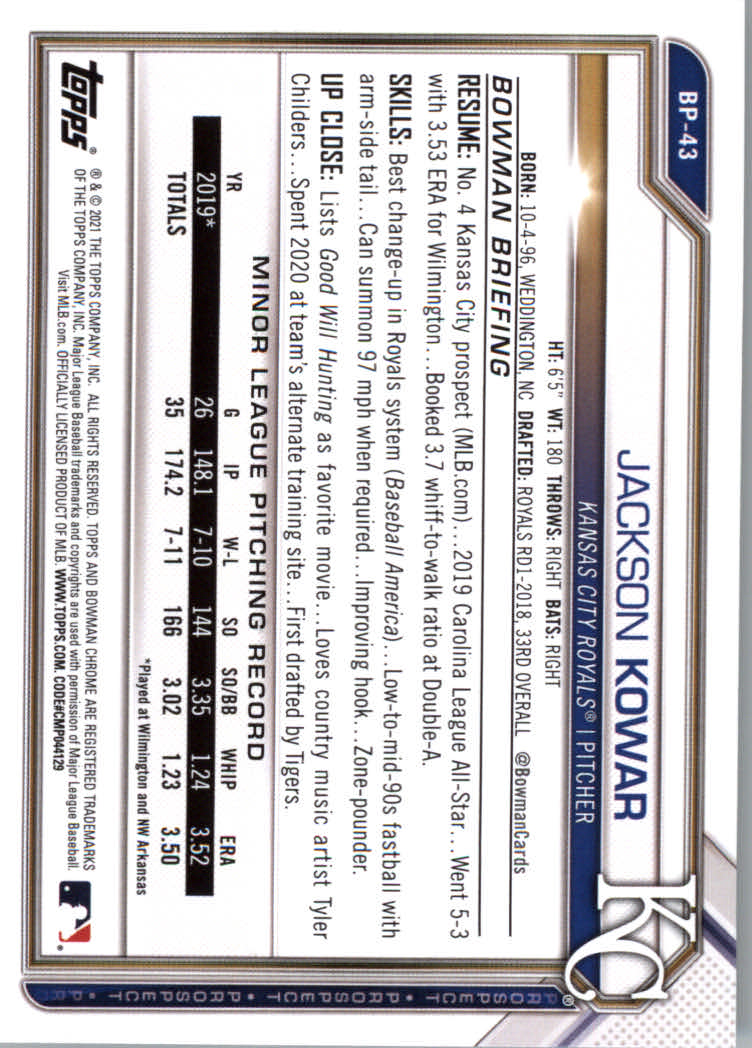 2021 Bowman Prospects Baseball Cards #BP1 to #BP150 - Picture 81 of 271