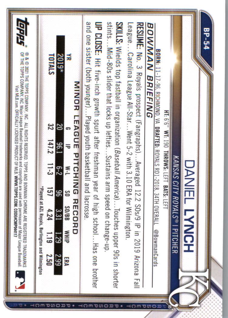 2021 Bowman Prospects Baseball Cards #BP1 to #BP150 - Picture 101 of 271