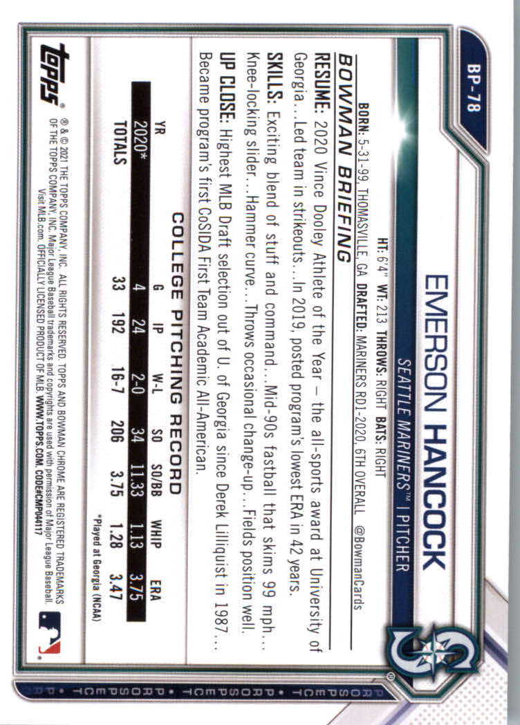 2021 Bowman Prospects Baseball Cards #BP1 to #BP150 - Picture 145 of 271