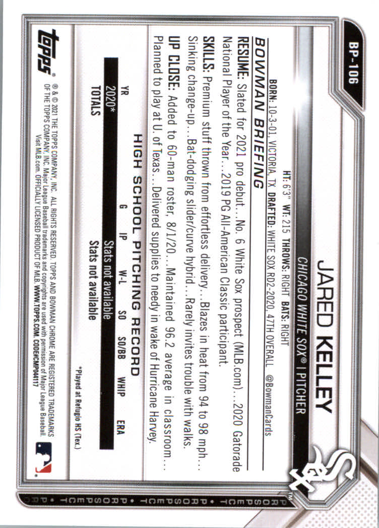 2021 Bowman Prospects Baseball Cards #BP1 to #BP150 - Picture 197 of 271