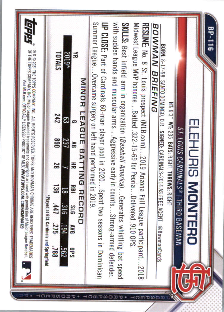 2021 Bowman Prospects Baseball Cards #BP1 to #BP150 - Picture 215 of 271